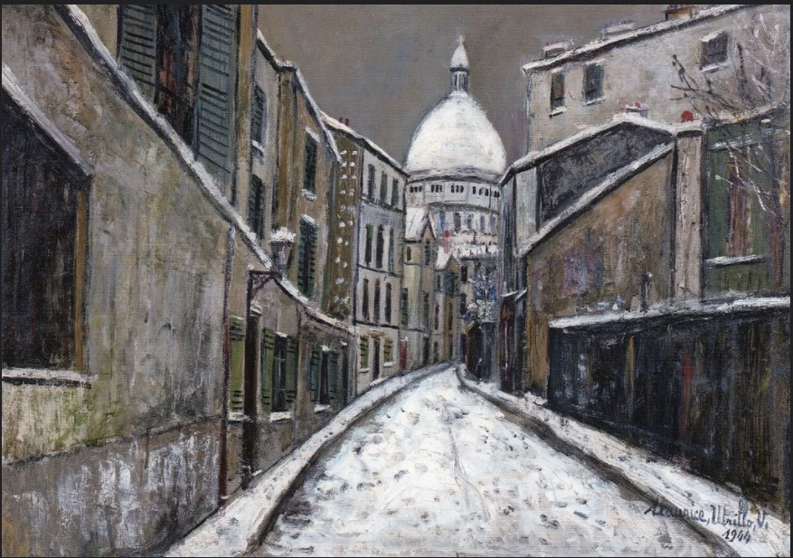 Rue Saint - Rustique, Montmartre sotto la neve, 1944
